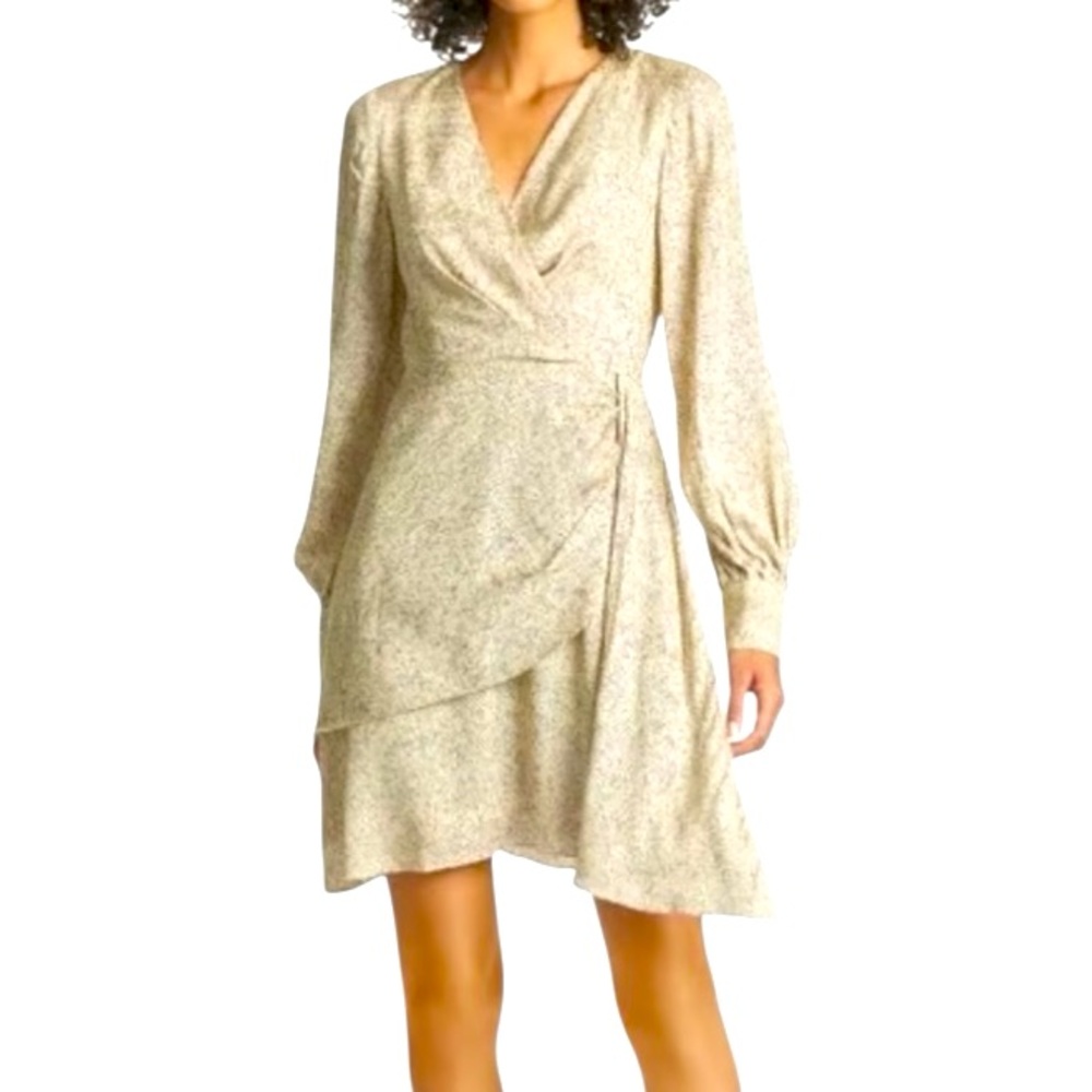 Sachin + Babi Dari Polka Dot Satin Dress with Faux Sarong